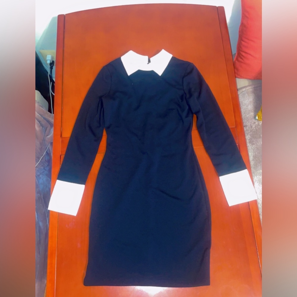 Wednesday Addams Halloween black dress with collar